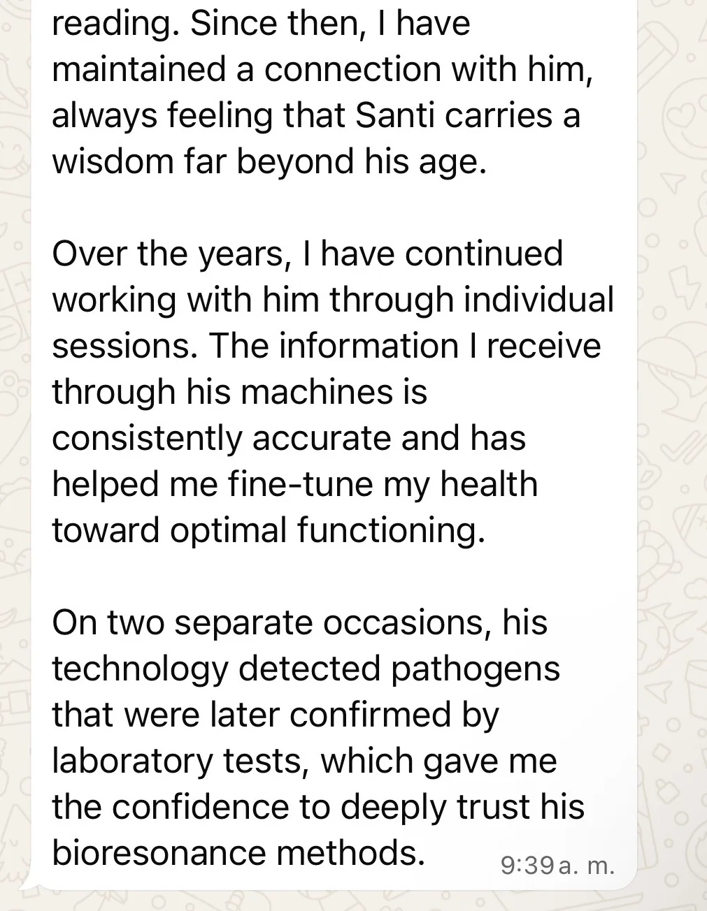 English client testimonial — case 4